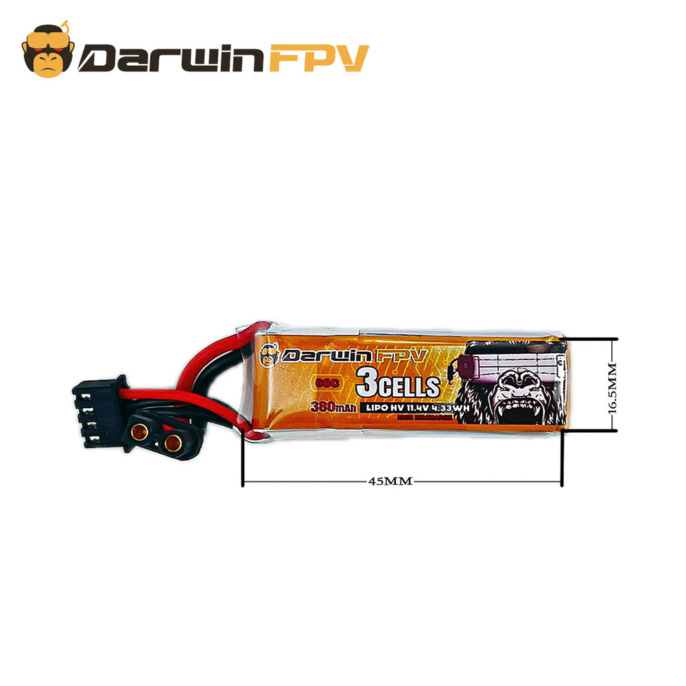 DarwinFPV 380mAh 3S 11.4V 60C fpv 无人机电池