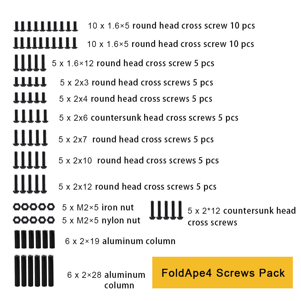 DarwinFPV FPV Drone Complete Set of Screws