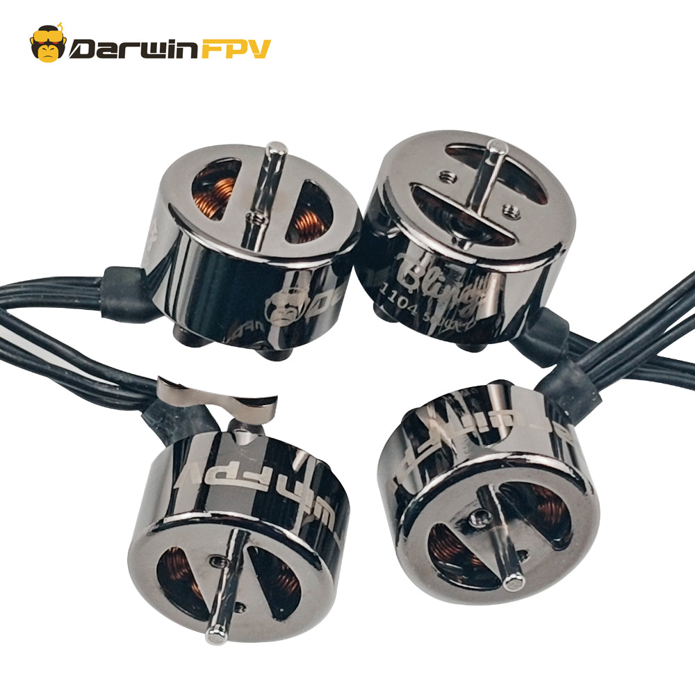 4-Pack Bling 1104 5000KV FPV Motors - Complete set for building/upgrading your 2-3 inch drone, featuring premium chrome and copper coil design.