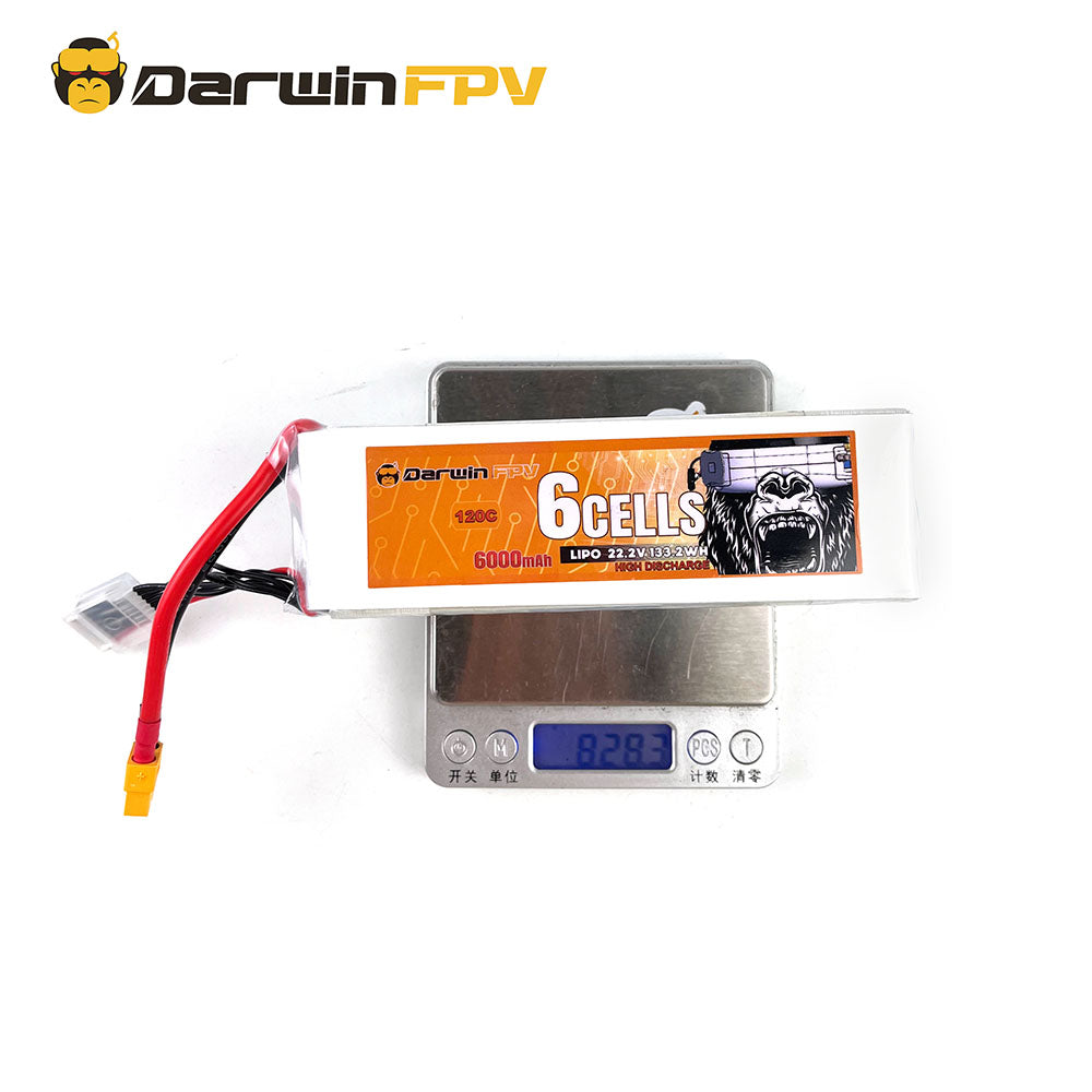 DarwinFPV 6S 6000mAh 120C 22.2V Lipo Battery