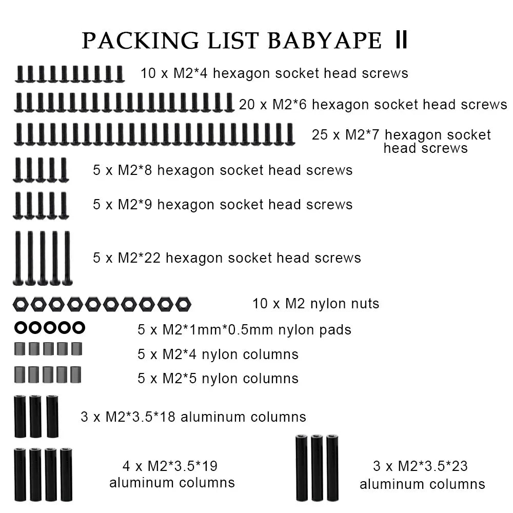 DarwinFPV FPV Drone Complete Set of Screws