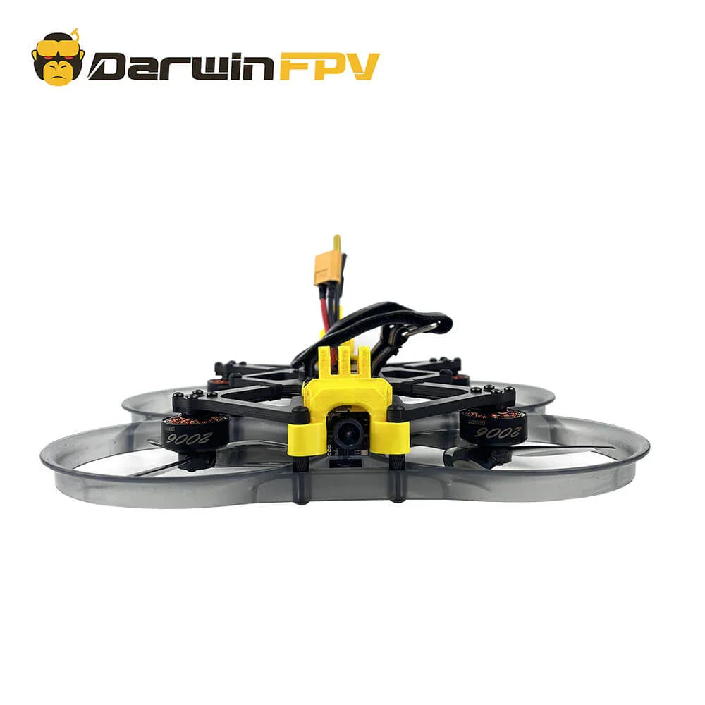 Front view of DarwinFPV CineApe35 FPV racing drone with camera.