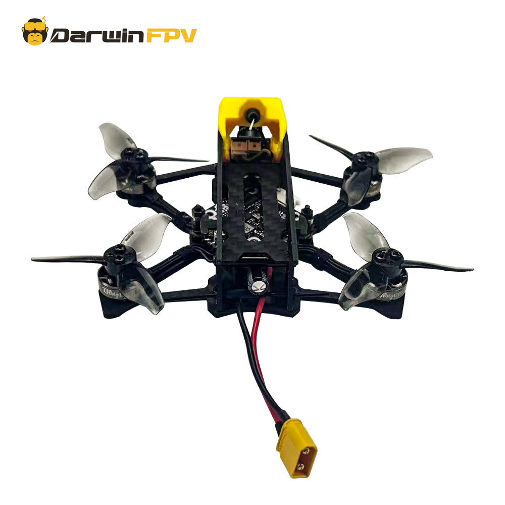 DarwinFPV BabyApe Ⅲ Minni 2 inch freestyle FPV drone, rear view showcasing battery connector and rear frame structure, engineered for high-octane aerial freestyle maneuvers.
