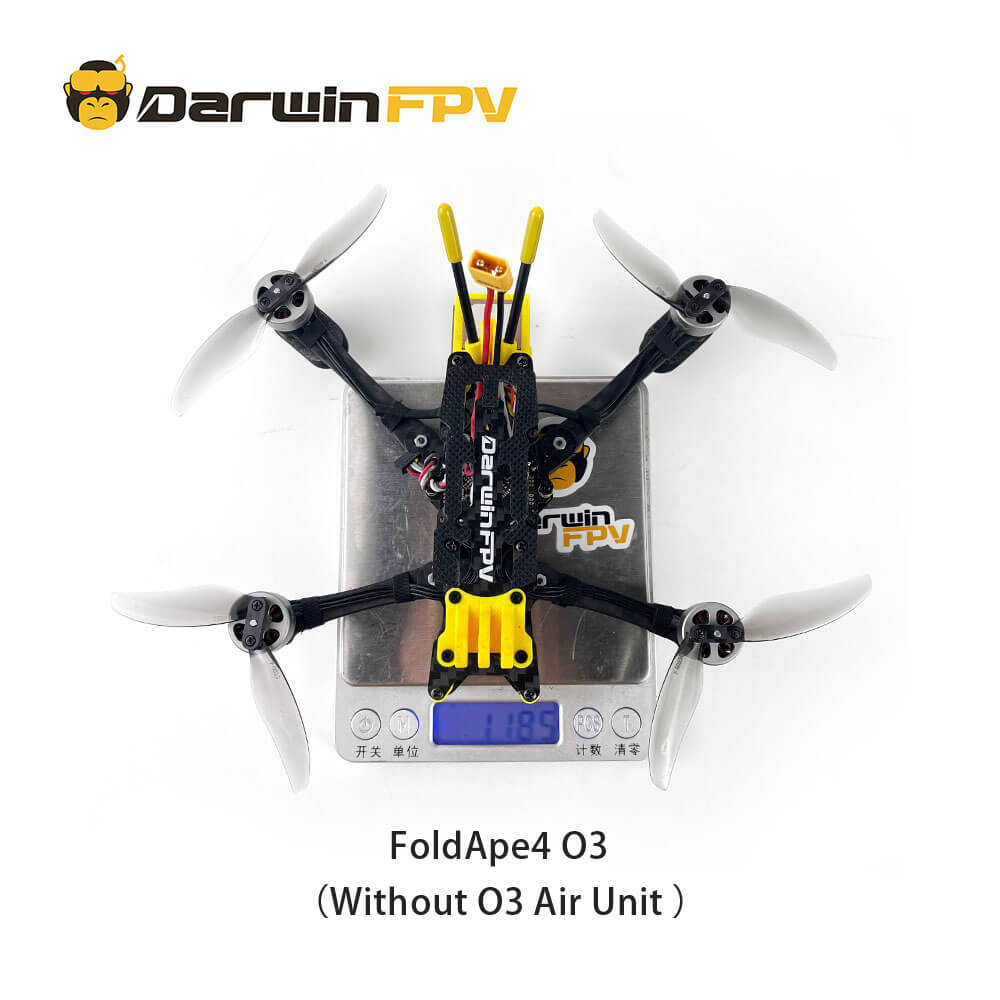 The weight of the FoldApe4 without the O3 vtx and O3 air unit