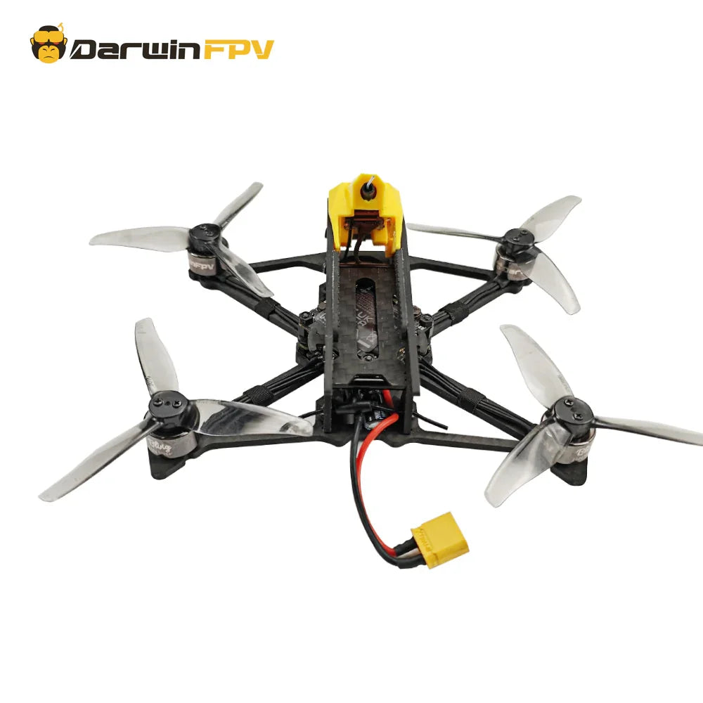 DarwinFPV BabyApe Ⅲ 3 inch freestyle FPV drone, rear view displaying battery connector and robust frame structure, built to withstand high-octane freestyle FPV action.