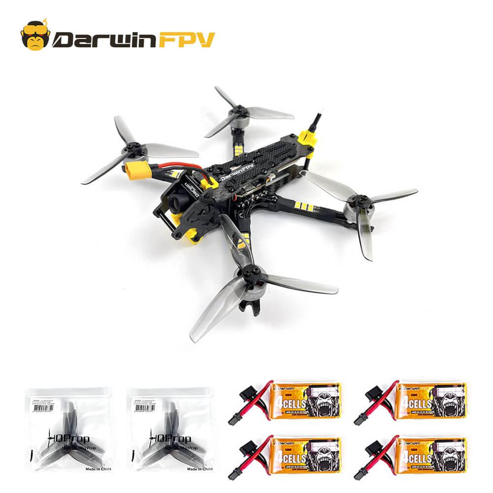 It include 1 pcs BabyApe Ⅱ 3.5 inch drone, 2 packs propellers and 4 pcs 4S 850mah Batteries