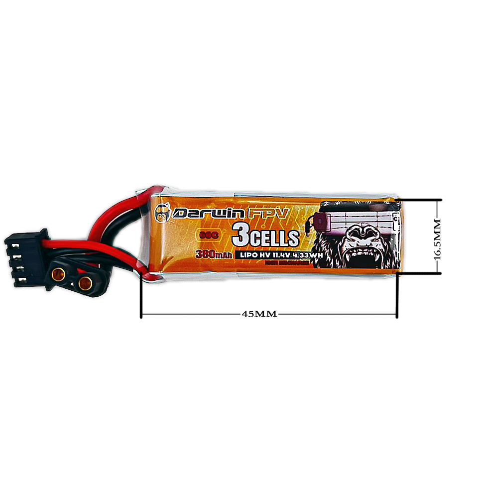 DarwinFPV 380mAh 3S 11.4V 60C fpv 无人机电池