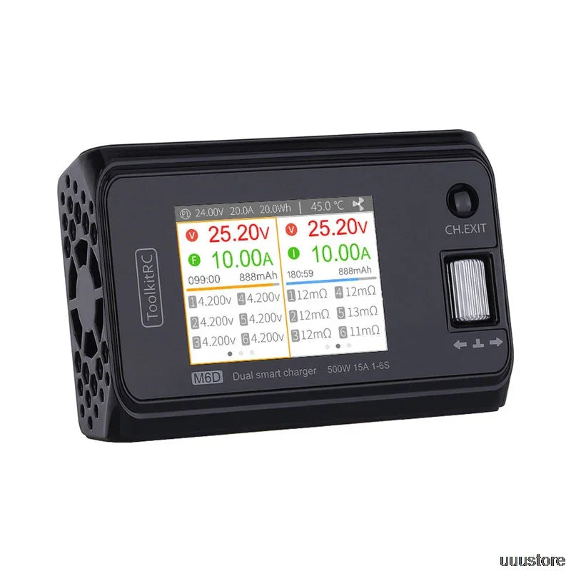 ToolkitRC M6D 500W 15A 直流双通道充电器