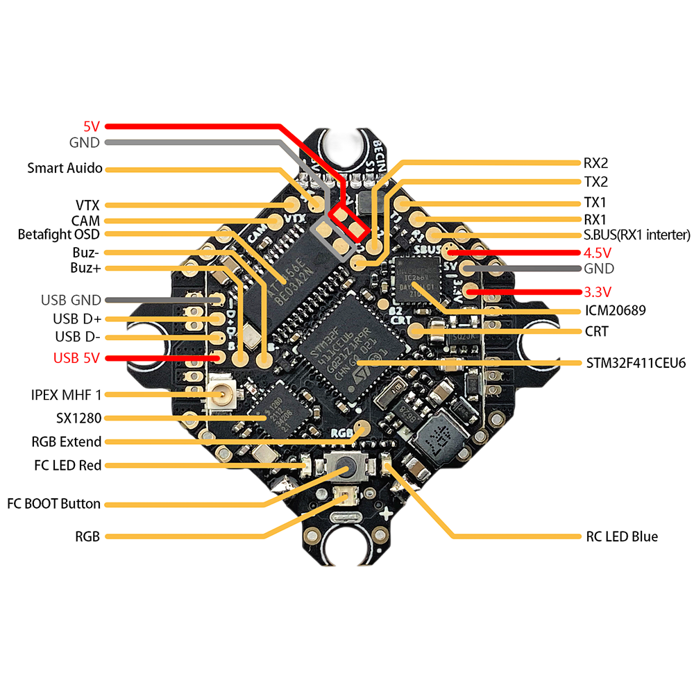 DarwinFPV ELRS3.0 F411 15A Bluejay AIO
