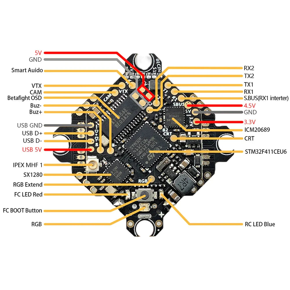 DarwinFPV ELRS3.0 F411 15A Bluejay AIO