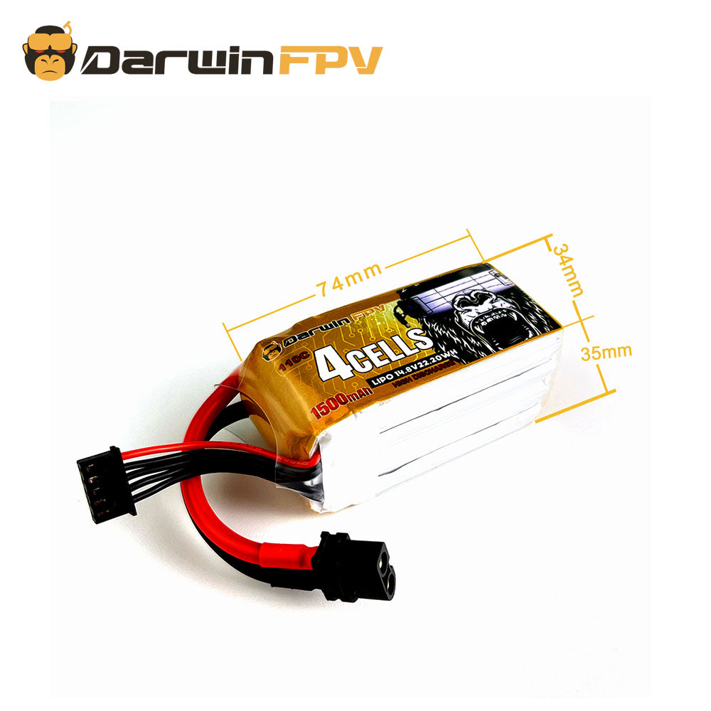 DarwinFPV 1500mAh 4S 14.8V 110C 锂电池