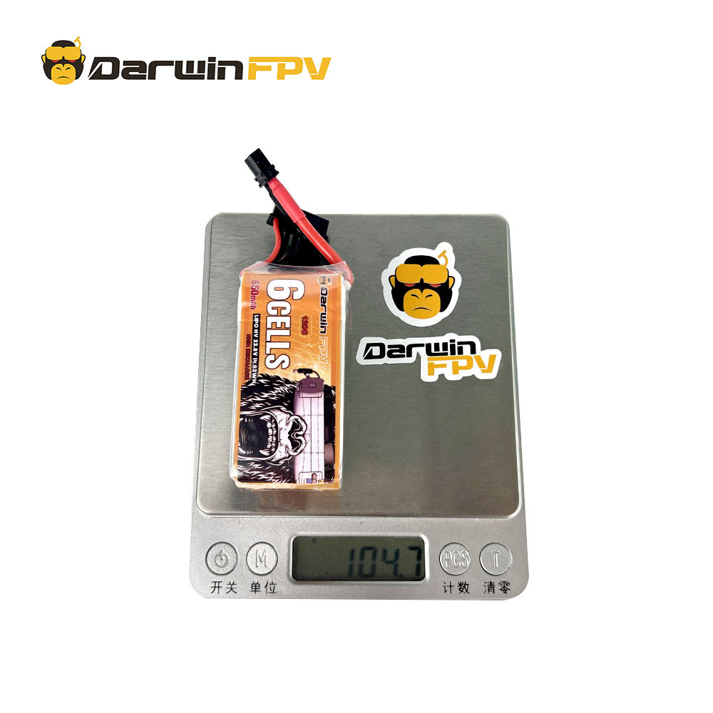 DarwinFPV 6S 650mAh 120C 22.8v LiPo Battery