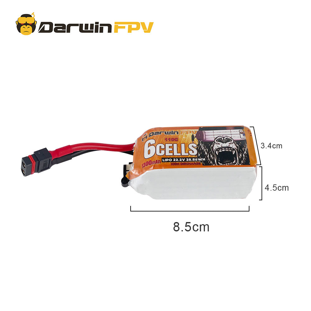 DarwinFPV 6S 1300mAh Waterproof Lipo Battery