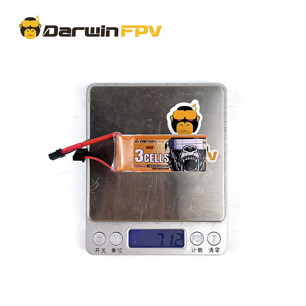 DarwinFPV 3S 1150mAh 60C 11.4V FPV Drone Battery