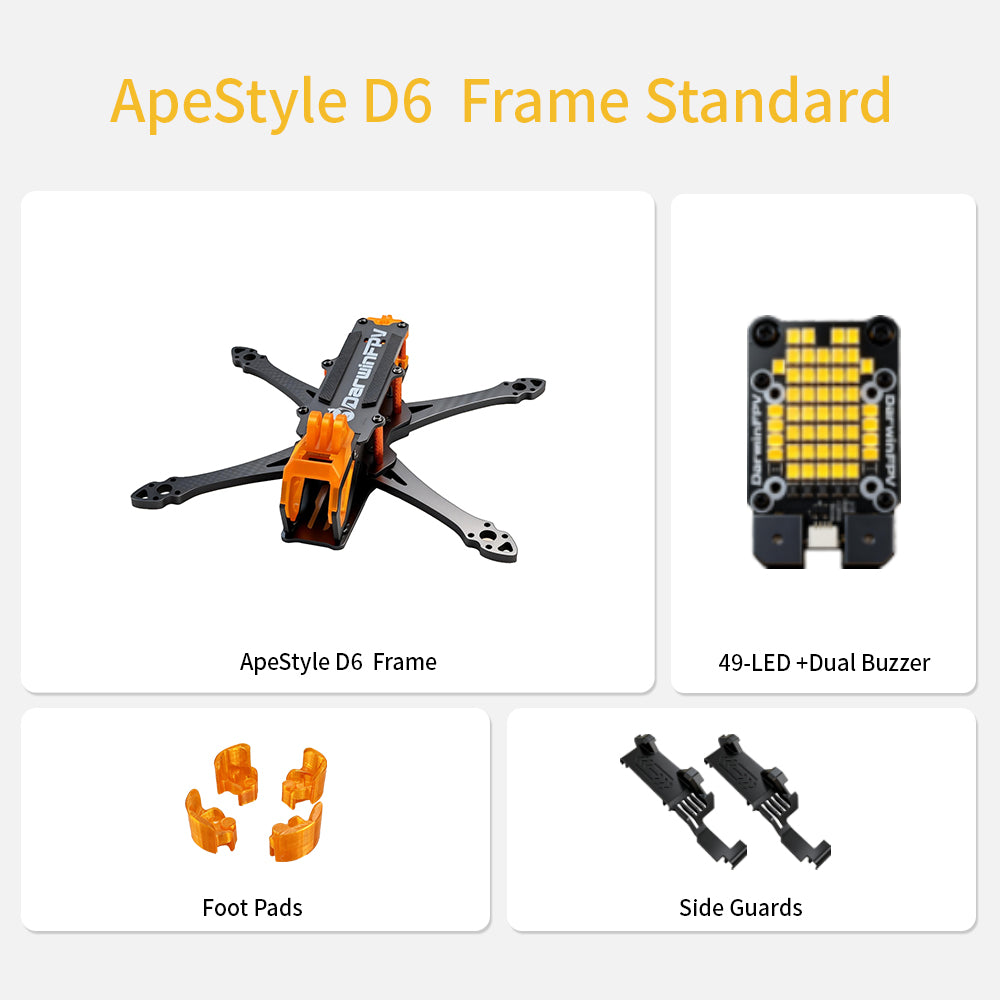 DarwinFPV ApeStyle D6 Drone Frame