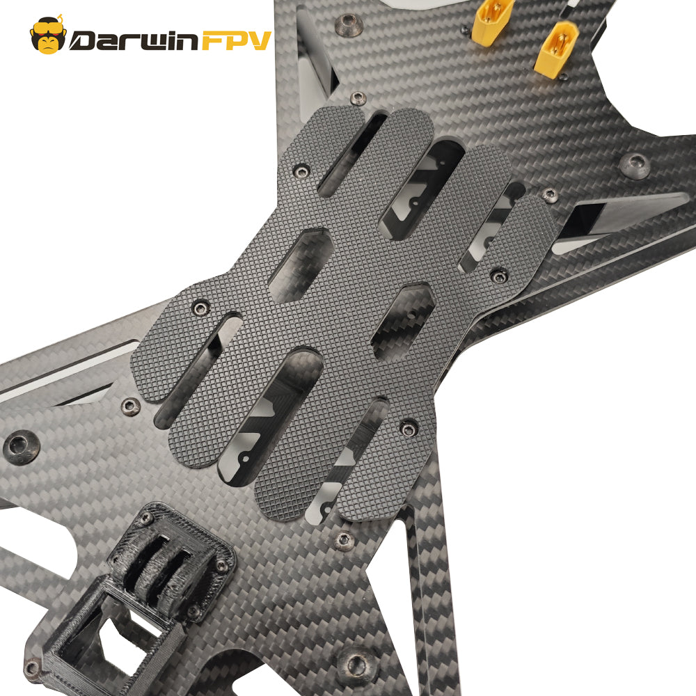 Assembled Components of DarwinFPV 15-inch FPV Drone Frame – Camera Mount & Dampening Pads Included