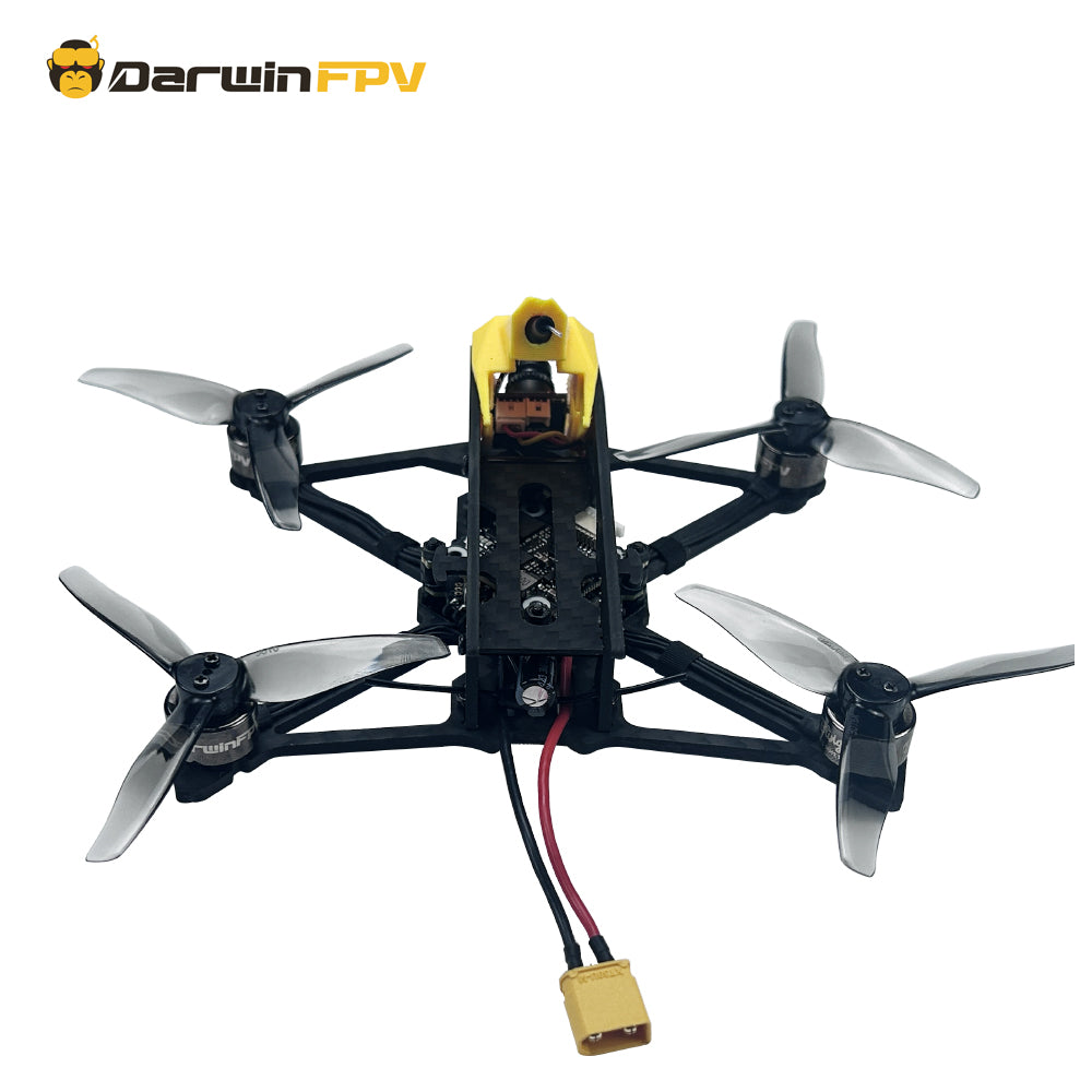 DarwinFPV BabyApe Ⅲ 3 inch freestyle FPV drone, rear view displaying battery connector and robust frame structure, built to withstand high-octane freestyle FPV action.