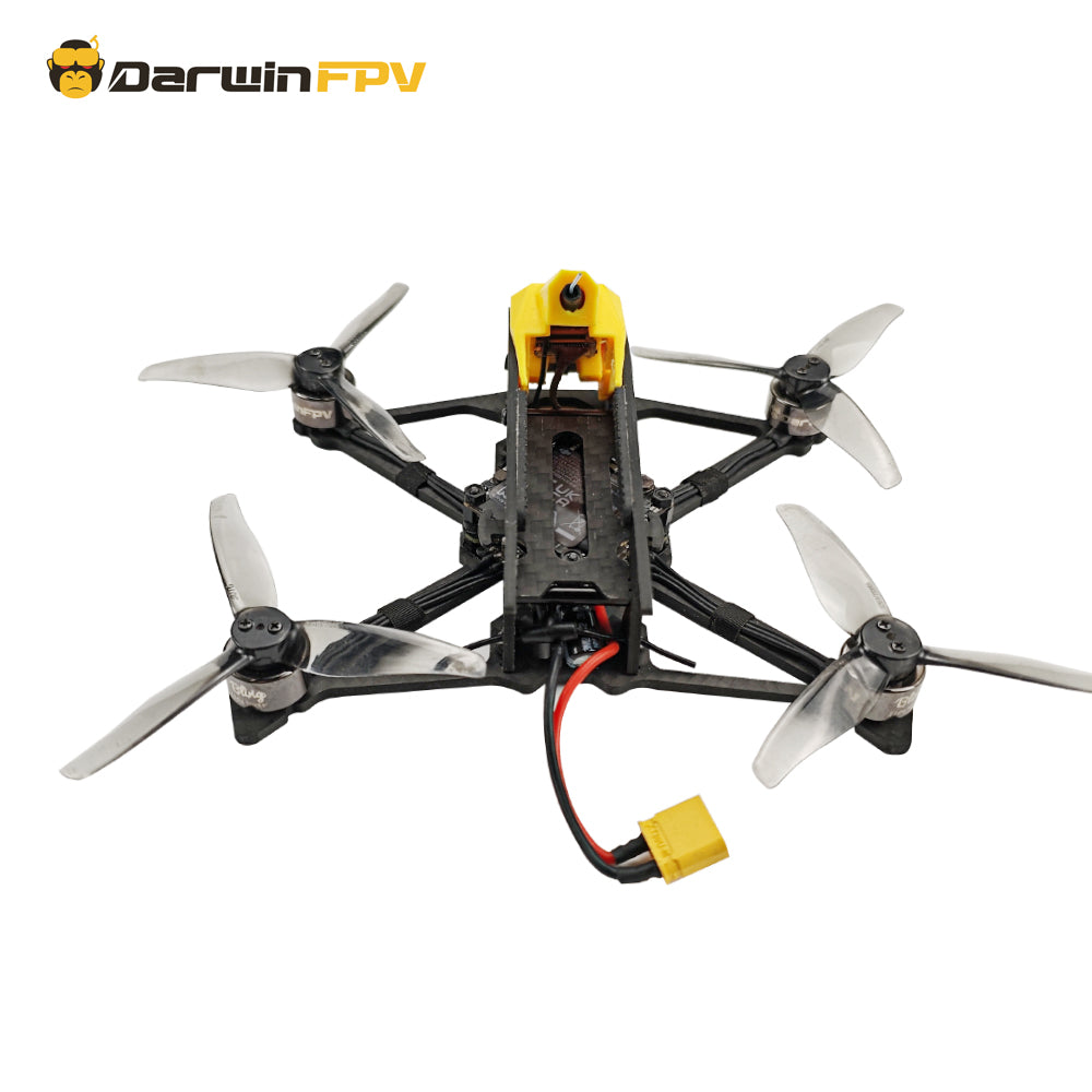 DarwinFPV BabyApe Ⅲ 3 inch freestyle FPV drone, rear view displaying battery connector and robust frame structure, built to withstand high-octane freestyle FPV action.