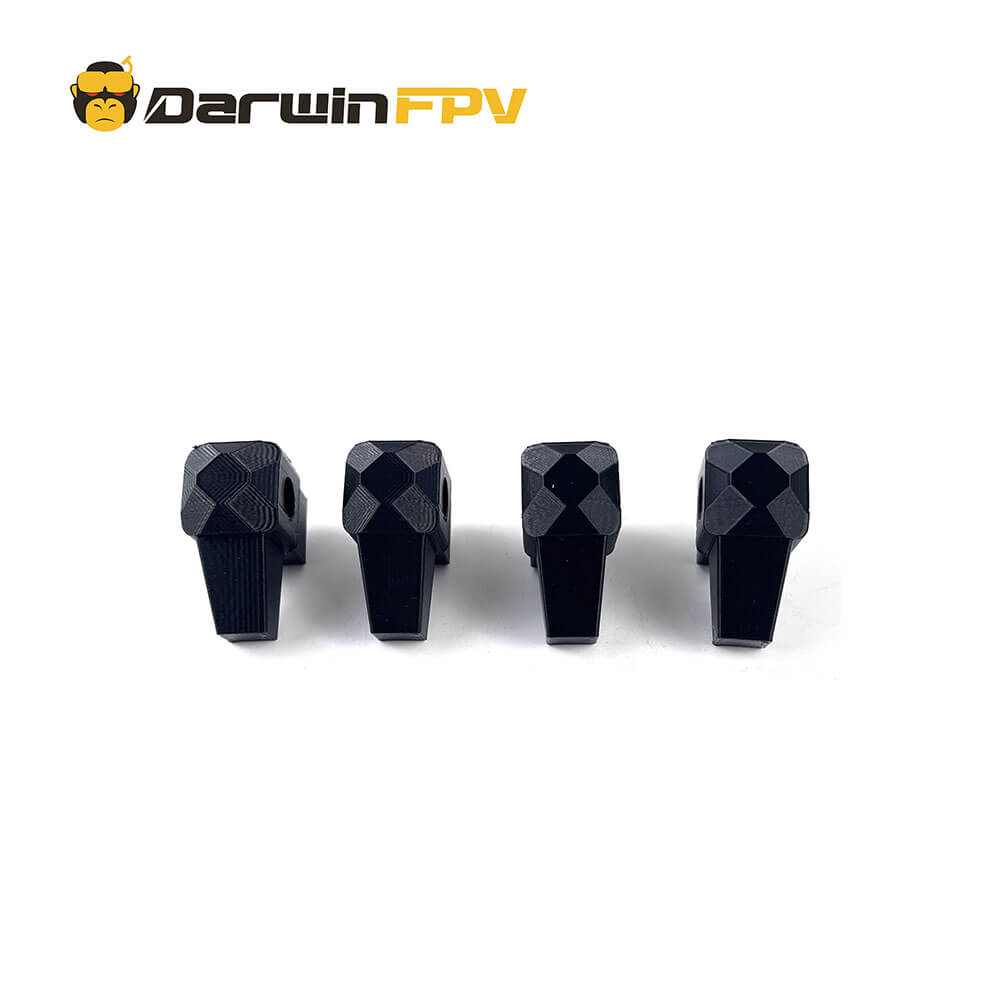 Set of four black TPU foot pads for the DarwinFPV Toruk 13-inch drone, designed for enhanced landing stability and protection