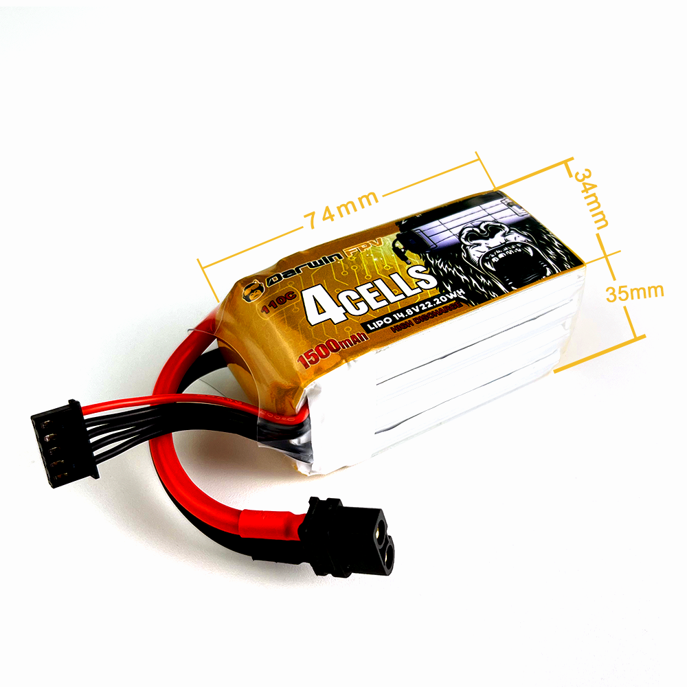 DarwinFPV 1500mAh 4S 14.8V 110C Battery